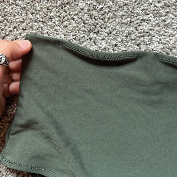 High-Waisted Olive Green Bikini Bottom cheeky - Picture 2 of 3